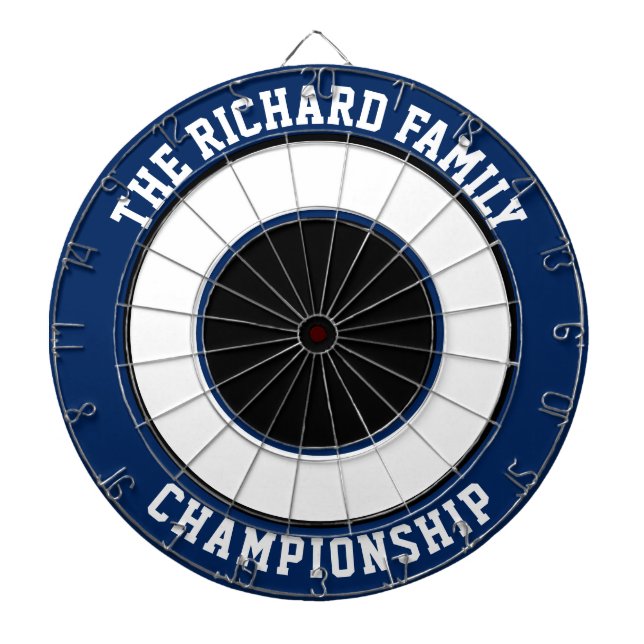 Anpassningsbar Family Namn Personlig Blue Dartboar Darttavla (Framsidan)