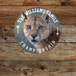 Anpassningsbar Family Namn Personlig Cougar Photo Darttavla