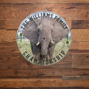 Anpassningsbar Family Namn Personlig Elephant Phot Darttavla