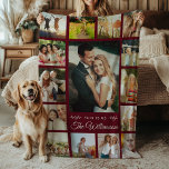 Anpassningsbar Family Namn Photo Collage Modern Bu Fleecefilt<br><div class="desc">Den här vackra,  personlig moderna familjen Keepsakes burgundy fleece-filten är ett trendig Instagram-fotokollage med ditt personliga budskap och namn i elfenben. Perfekt att minnas dessa speciella dagar som ett bröllop,  ett barns födelse eller familjeåterförening samt en underbar helgdag- eller julklapp till mamma,  pappa eller mor- och farföräldrar.</div>