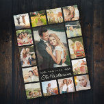 Anpassningsbar Family Namn Photo Collage Modern Gi Fleecefilt<br><div class="desc">Den här vackra,  personlig moderna familjen Keepsaké black fleece filet är ett trendig Instagram-fotokollage med ditt personliga budskap och namn i elfenben. Perfekt att minnas dessa speciella dagar som ett bröllop,  ett barns födelse eller familjeåterförening samt en underbar helgdag- eller julklapp till mamma,  pappa eller mor- och farföräldrar.</div>