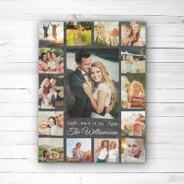 Anpassningsbar Family Namn Photo Collage Modern Gi Fleecefilt