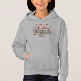 Anpassningsbar Family Namn Red Grönt jul T Shirt