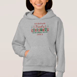 Anpassningsbar Family Namn Red Grönt jul T Shirt