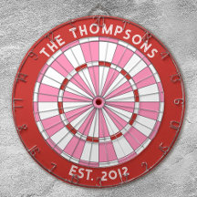 Anpassningsbar Family Namn Red Rosa Dartboard