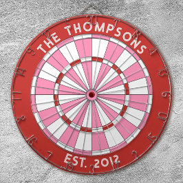 Anpassningsbar Family Namn Red Rosa Dartboard Darttavla