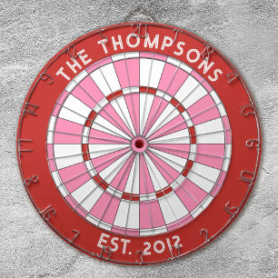 Anpassningsbar Family Namn Red Rosa Dartboard Darttavla