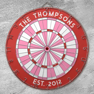 Anpassningsbar Family Namn Red Rosa Dartboard Darttavla