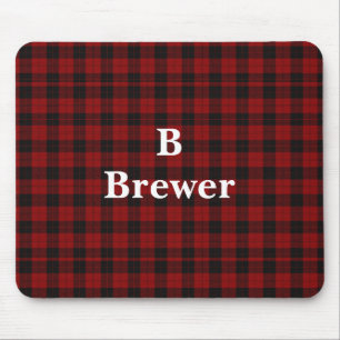 Anpassningsbar Family Namn Red Tartan Musmatta