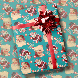 Anpassningsbar Family Namn Retro Jultomten jul Presentpapper