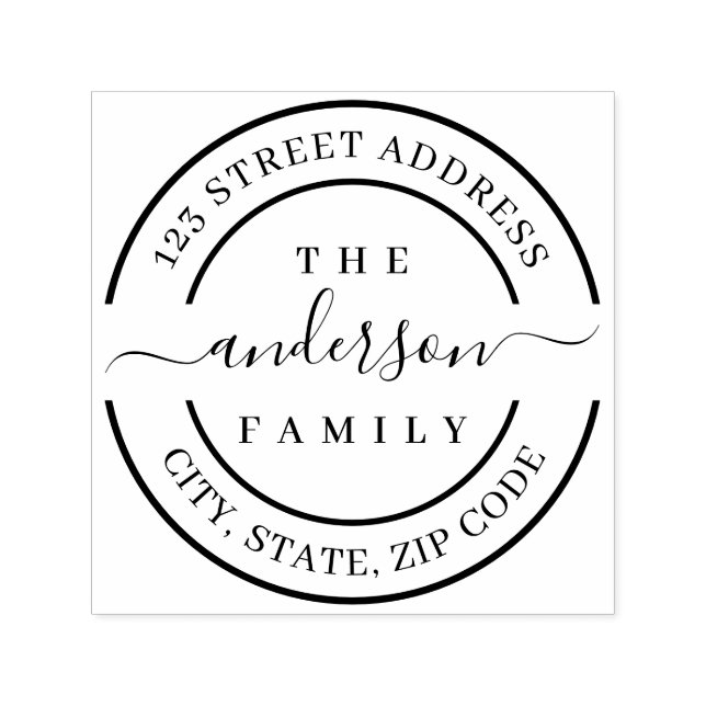 Anpassningsbar Family Namn Returadress Self-inkin Självfärgande Stämpel (Design)