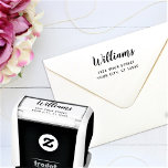 Anpassningsbar Family Namn Returadress Självfärgande Stämpel<br><div class="desc">Anpassa den här designen och skapa personligen Family Namn Returadress Frimärke. Du kan ÖVERFÖRA DESIGN på andra Zazzle-produkter och justera den så att den passar de flesta Zazzle-objekt. Du kan också klicka på knappen CUSTOMIZE för att lägga till, ta bort eller ändra information som bakgrundsbild färg, text, teckensnitt eller vissa...</div>