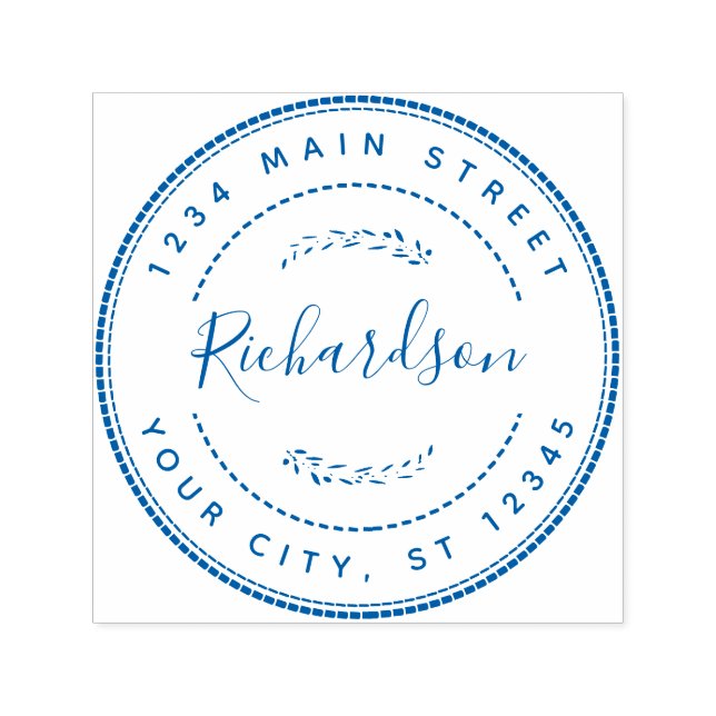 Anpassningsbar Family Namn Round-Returadress Självfärgande Stämpel (Design)