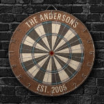 Anpassningsbar Family Namn Rustic Dartboard Darttavla<br><div class="desc">Anpassa den här ritytan till din familj namn och fastställa datum. Designad av Blackberry Boulevard.</div>