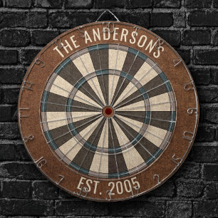 Anpassningsbar Family Namn Rustic Dartboard Darttavla