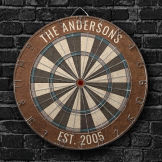 Anpassningsbar Family Namn Rustic Dartboard Darttavla