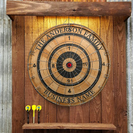 Anpassningsbar Family Namn Rustic Dartboard Darttavla
