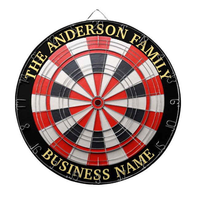 Anpassningsbar Family Namn Rustic Dartboard Darttavla (Framsidan)