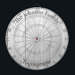 Anpassningsbar Family Namn Rustic Wood-skåp Darttavla<br><div class="desc">Ändra enkelt familjen namn på designmallen och skapa moderkortet namn i personligen. Storlek styrelsesammansättning: 18-tums diameter,  1 tum Innehåller 6 brassmörtar (3 amerikanska flagga-dart-flygningar och 3 brittiska dart-flygningar) Vibrant,  fullt-färg-tryck Avslutat med aluminium ram och hängande krok</div>