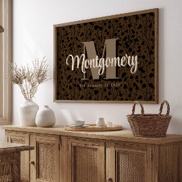 Anpassningsbar Family Namn Sign Newlyweds Gift Ide Poster