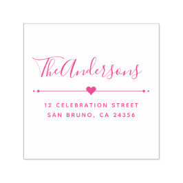 Anpassningsbar Family Namn-skript och Returadress  Självfärgande Stämpel