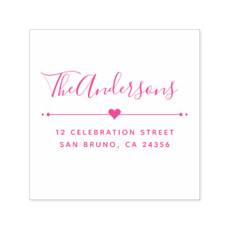 Anpassningsbar Family Namn-skript och Returadress Självfärgande Stämpel