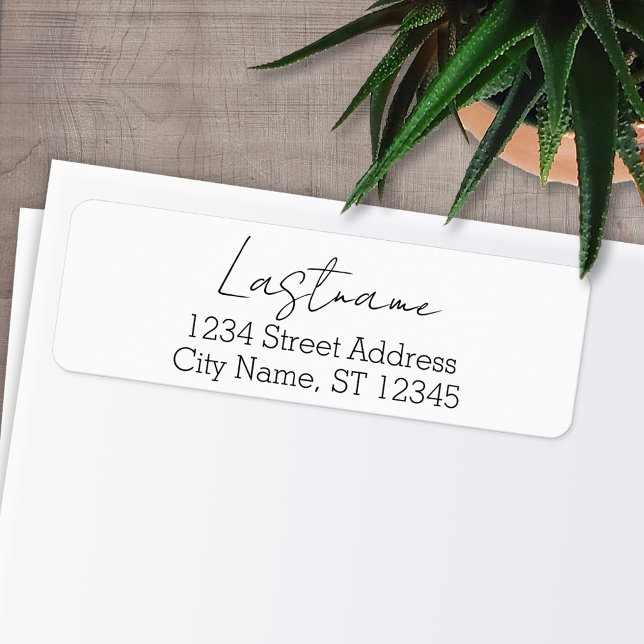 Anpassningsbar Family Namn - vacker Returadress Etikett (Personalized Return Address Labels - Fun, modern font)