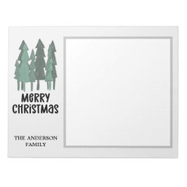 Anpassningsbar Family Namn Watercolor Julgranar Anteckningsblock