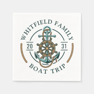 Anpassningsbar Family Nautical Boat Resa Reunion V Pappersservett
