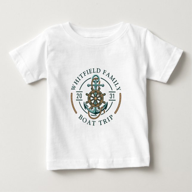 Anpassningsbar Family Nautical Boat Resa Reunion V T Shirt (Framsida)