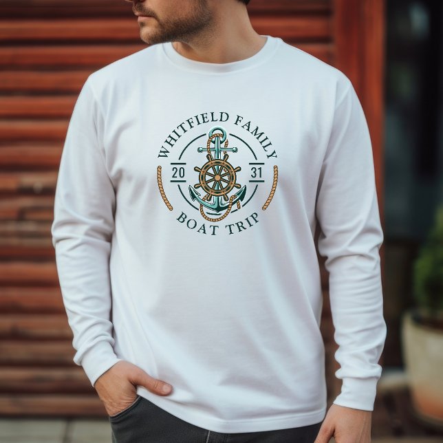 Anpassningsbar Family Nautical Boat Resa Reunion V T Shirt (Custom Family Nautical Boat Trip Reunion Vacation T-Shirt)