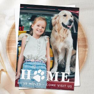 Anpassningsbar Family Pet Photo Vi har flyttat Fly Meddelande