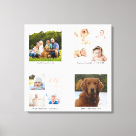 Anpassningsbar Family Photo Collage 4 Panel Groupi Canvastryck