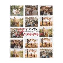 Anpassningsbar Family Photo Collage Fleece Blanket