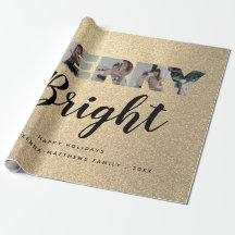 Anpassningsbar Family Photo Collage Guld Glitter j