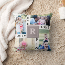 Anpassningsbar Family Photo Collage Modern Living Kudde