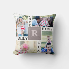 Anpassningsbar Family Photo Collage Modern Living Kudde
