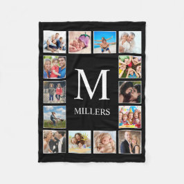 Anpassningsbar Family Photo Collage Personlig Blac Fleecefilt