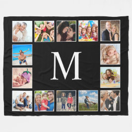 Anpassningsbar Family Photo Collage Personlig Blac Fleecefilt