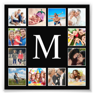 Anpassningsbar Family Photo Collage Personlig Blac Fototryck