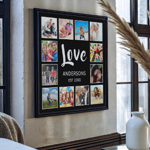 Anpassningsbar Family Photo Collage Personlig Blac Fototryck