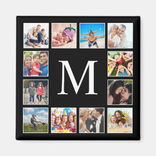 Anpassningsbar Family Photo Collage Personlig Blac Magnet