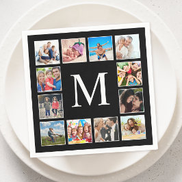 Anpassningsbar Family Photo Collage Personlig Blac Pappersservett