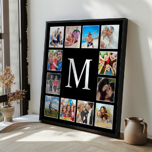 Anpassningsbar Family Photo Collage Personlig Blac Poster