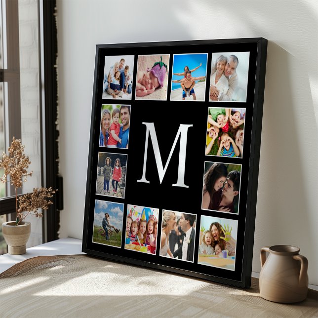 Anpassningsbar Family Photo Collage Personlig Blac Poster (Skapare uppladdad)