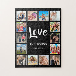 Anpassningsbar Family Photo Collage Personlig Blac Pussel