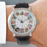 Anpassningsbar Family Photo Collage Personlig Whit Armbandsur<br><div class="desc">Skapa en egen personlig 12-fotokollage med anpassningsbar bilder på en enkel, modern vit bakgrund. Lägg till dina favoritfoton, symboler eller teckningar om du vill skapa något unikt verkligen. Du kan enkelt lägga till mer text eller bilder, anpassa typsnitt och bakgrund. Behandla dig själv eller gör perfekten till familj, vänner, föräldrar...</div>