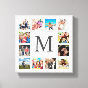 Anpassningsbar Family Photo Collage Personlig Whit Canvastryck