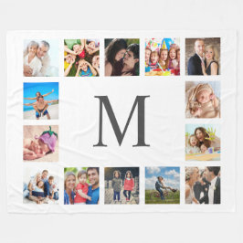 Anpassningsbar Family Photo Collage Personlig Whit Fleecefilt