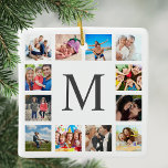 Anpassningsbar Family Photo Collage Personlig Whit Julgransprydnad Keramik<br><div class="desc">Skapa din egen personlig 12-fotokollage,  julprydnad med anpassningsbar bilder på en enkel,  modern,  vit helgdag bakgrund. Julens prydnadsföremål ansikte har också sin familj namn,  som är ett etablerat år och ett handskrivet manus "Kärlek". Lägg till dina favoritfoton,  symboler eller teckningar om du vill skapa något unikt verkligen.</div>